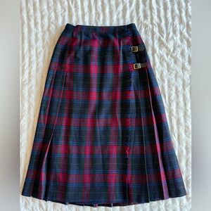 Pendleton Red and Blue Plaid A-Line Skirt